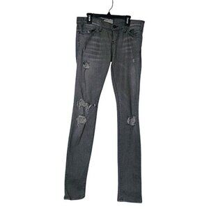 Current/Elliott Gray‎ Distressed Skinny Jeans Womens Size 26 Cotton Blend